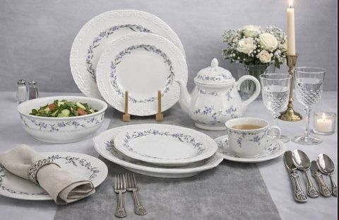 Столовий сервіз Royal Grace DY06 на 6 персон, 34 предмети, фарфор з візерунком VB-1287462-06 фото