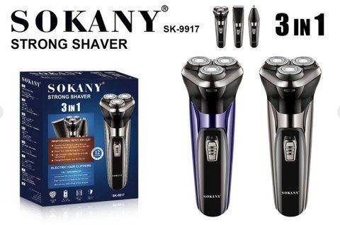 Чоловіча бритва тример 3 в 1 Sokany SK-9917 акумуляторна, 5 Вт, в асортименті VB-1278367 фото