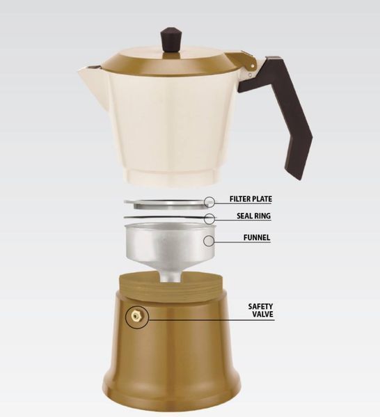Кавоварка Maestro MR-1657-3 гейзерна 150 мл на 3 чашки з індукційним дном VB-1286732 фото
