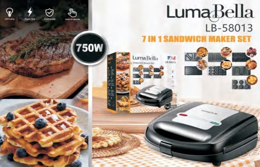 Багатофункціональна сендвічниця 7 в 1 LumaBella LB-58013, 750 Вт VB-1222540 фото
